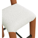 Meridian Amari Cognac Vegan Leather and Boucle Fabric Stool IMAGE 7