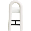 Meridian Amari Cream Vegan Leather and Boucle Fabric Stool IMAGE 5