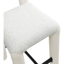 Meridian Amari Cream Vegan Leather and Boucle Fabric Stool IMAGE 7