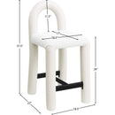 Meridian Amari Cream Vegan Leather and Boucle Fabric Stool IMAGE 8