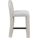 Meridian Amari Taupe Vegan Leather and Boucle Fabric Stool IMAGE 4