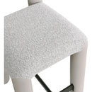 Meridian Amari Taupe Vegan Leather and Boucle Fabric Stool IMAGE 7