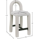 Meridian Amari Taupe Vegan Leather and Boucle Fabric Stool IMAGE 8