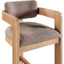 Meridian Sacha Brown Linen Textured Fabric Stool IMAGE 6