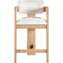 Meridian Sacha Cream Linen Textured Fabric Stool IMAGE 3