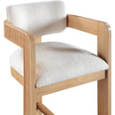 Meridian Sacha Cream Linen Textured Fabric Stool IMAGE 6