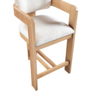 Meridian Sacha Cream Linen Textured Fabric Stool IMAGE 7