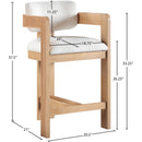 Meridian Sacha Cream Linen Textured Fabric Stool IMAGE 9