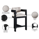  Meridian Sacha Beige Linen Textured Fabric Upholstered Counter Stool IMAGE 10