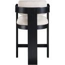 Meridian Sacha Beige Linen Textured Fabric Stool IMAGE 5