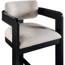 Meridian Sacha Beige Linen Textured Fabric Stool IMAGE 6