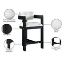  Meridian Sacha Cream Linen Textured Fabric Upholstered Counter Stool IMAGE 10