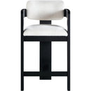 Meridian Sacha Cream Linen Textured Fabric Stool IMAGE 3