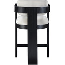 Meridian Sacha Cream Linen Textured Fabric Stool IMAGE 5