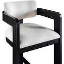 Meridian Sacha Cream Linen Textured Fabric Stool IMAGE 6