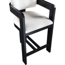 Meridian Sacha Cream Linen Textured Fabric Stool IMAGE 7