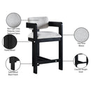  Meridian Sacha Grey Linen Textured Fabric Upholstered Counter Stool IMAGE 10