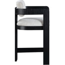 Meridian Sacha Grey Linen Textured Fabric Stool IMAGE 4