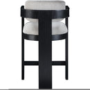 Meridian Sacha Grey Linen Textured Fabric Stool IMAGE 5
