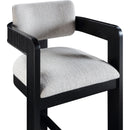 Meridian Sacha Grey Linen Textured Fabric Stool IMAGE 6