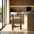 Meridian Sacha Beige Linen Textured Fabric Stool IMAGE 2