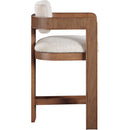 Meridian Sacha Beige Linen Textured Fabric Stool IMAGE 4