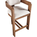 Meridian Sacha Beige Linen Textured Fabric Stool IMAGE 7