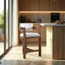 Meridian Sacha Cream Linen Textured Fabric Stool IMAGE 2