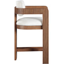 Meridian Sacha Cream Linen Textured Fabric Stool IMAGE 4