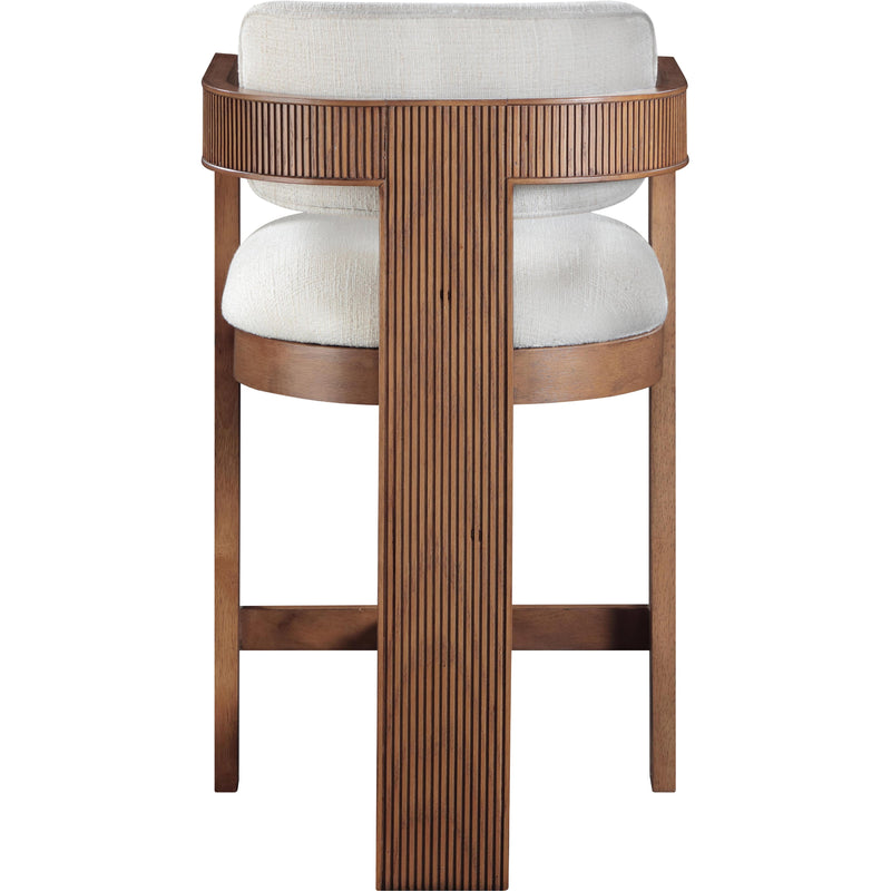 Meridian Sacha Cream Linen Textured Fabric Stool IMAGE 5