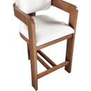 Meridian Sacha Cream Linen Textured Fabric Stool IMAGE 7