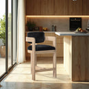 Meridian Sacha Black Velvet Stool IMAGE 2