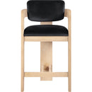 Meridian Sacha Black Velvet Stool IMAGE 3