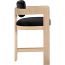 Meridian Sacha Black Velvet Stool IMAGE 4