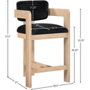 Meridian Sacha Black Velvet Stool IMAGE 8