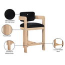 Meridian Sacha Black Velvet Stool IMAGE 9