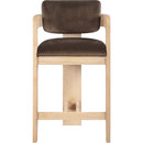 Meridian Sacha Brown Velvet Stool IMAGE 3