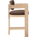 Meridian Sacha Brown Velvet Stool IMAGE 4