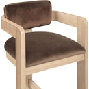Meridian Sacha Brown Velvet Stool IMAGE 6