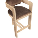 Meridian Sacha Brown Velvet Stool IMAGE 7