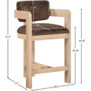 Meridian Sacha Brown Velvet Stool IMAGE 8