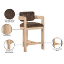 Meridian Sacha Brown Velvet Stool IMAGE 9