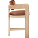 Meridian Sacha Cognac Velvet Stool IMAGE 4