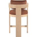 Meridian Sacha Cognac Velvet Stool IMAGE 5