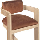 Meridian Sacha Cognac Velvet Stool IMAGE 6