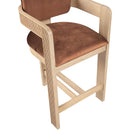 Meridian Sacha Cognac Velvet Stool IMAGE 7