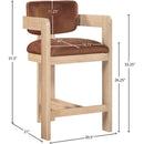 Meridian Sacha Cognac Velvet Stool IMAGE 8