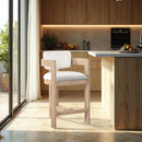 Meridian Sacha Cream Velvet Stool IMAGE 2