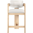 Meridian Sacha Cream Velvet Stool IMAGE 3