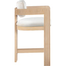 Meridian Sacha Cream Velvet Stool IMAGE 4